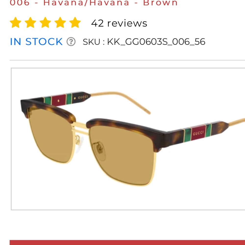 Brown Gucci rectangle sunglasses GG0603S 00656